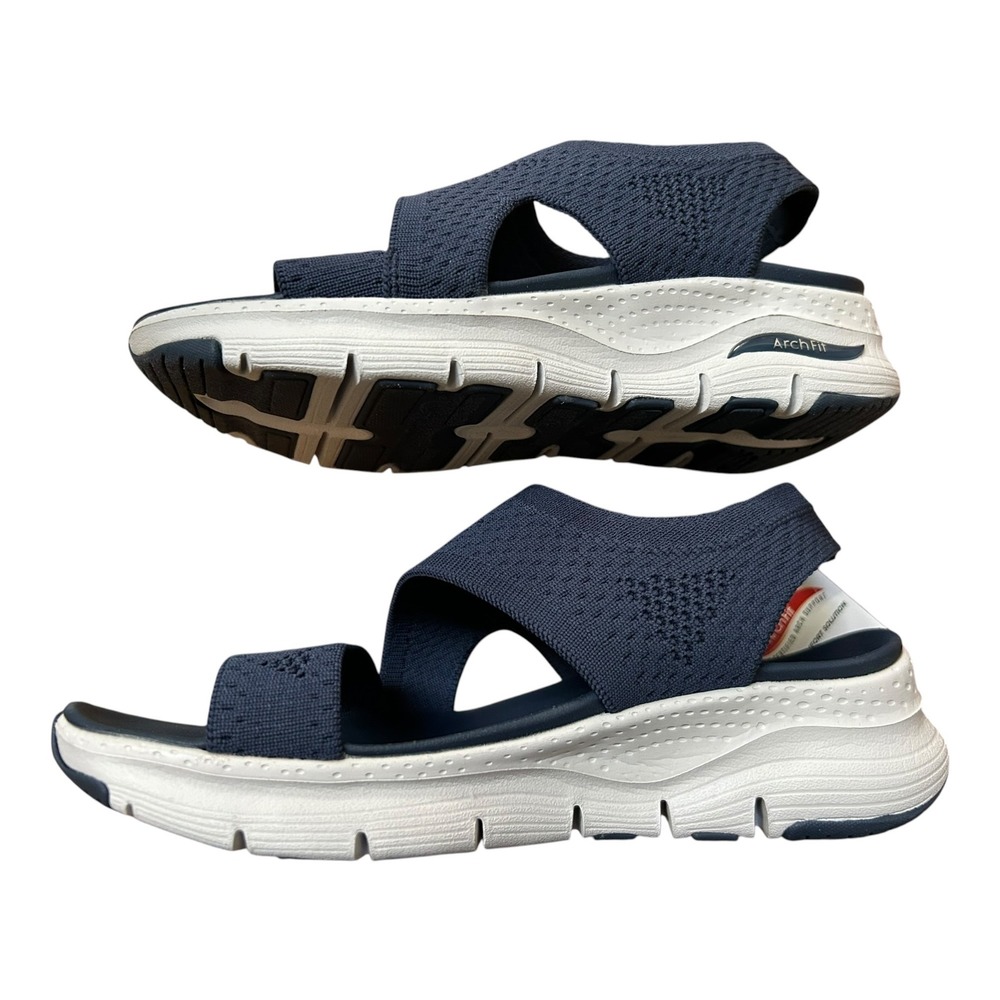 Sketcher's Archfit Woman's Blue Sandals Size 5 NEW! Brightest Day Vegan Washable